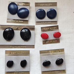 Set of 6 vintage Van Allen earrings 80s 90s